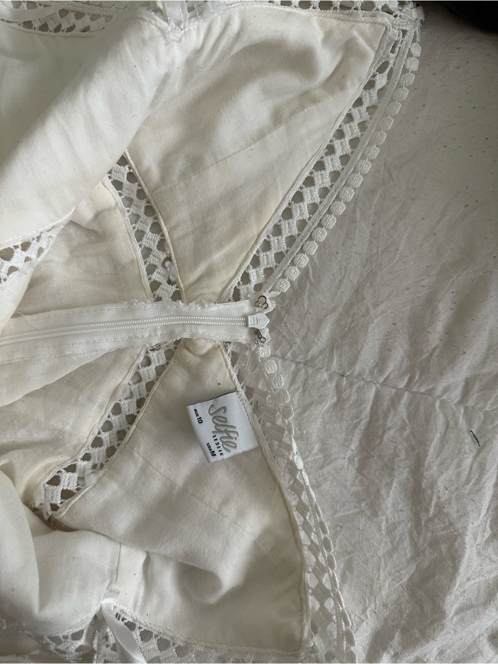 White V-Neck Ruffle Layered Mini Dress - Picture 6 of 8